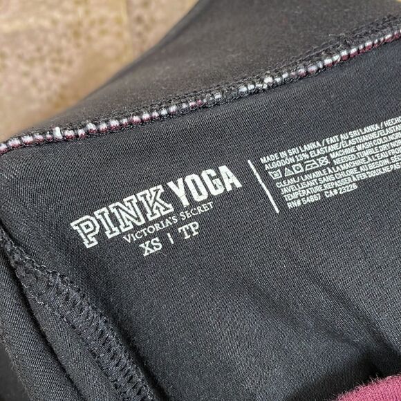 Victoria’s Secret PINK maroon/black yoga leggings, size XS, GUC - Picture 6 of 6